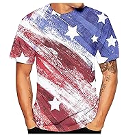 Men's American Flag T-Shirts Short Sleeve Tops Shirt Casual 4th of July Day Patriotic Shirts 1776 American Flag Shirts