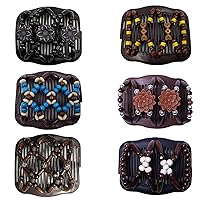 Professional Wooden Comb Ladies Magic Beads Elasticity Cord Rope Clip Double Elastic Hair Clamp Combs Accessories-6pcs