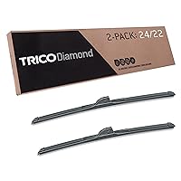 TRICO Diamond 24 Inch & 22 inch pack of 2 High Performance Automotive Replacement Windshield Wiper Blades For My Car (25-2422), Easy DIY Install & Superior Road Visibility