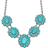 Suyi Long Pendant Turquoise Necklace for Women Bohemian Handmade Beaded Necklace jewelry