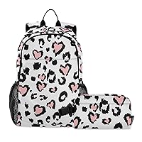 ALAZA Pink Cow Print Camo Camoflage Backpack and Lunch Bag Set Back Pack Bookbag Cooler Case Kits