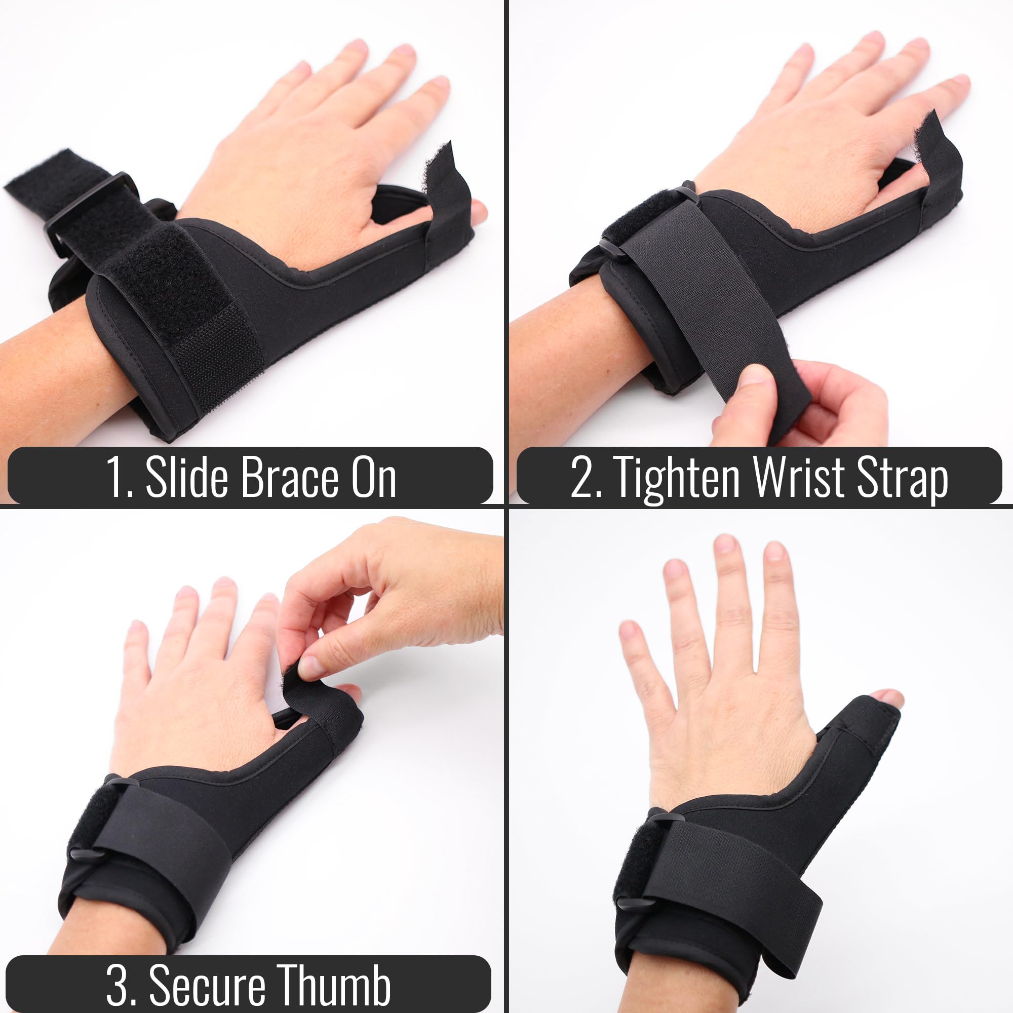 Heelbo Adjustable Thumb Brace & Wrist Strap, Fits Left or Right Wrist, FSA & HSA Eligible, Isolates and Stabilizes for Sprains, Fractures, Arthritis and Chronic Conditions