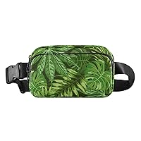 Green Leaves Fanny Packs for Women Men Belt Bag with Adjustable Strap Fashion Waist Packs Crossbody Bag Waist Pouch for Outdoor