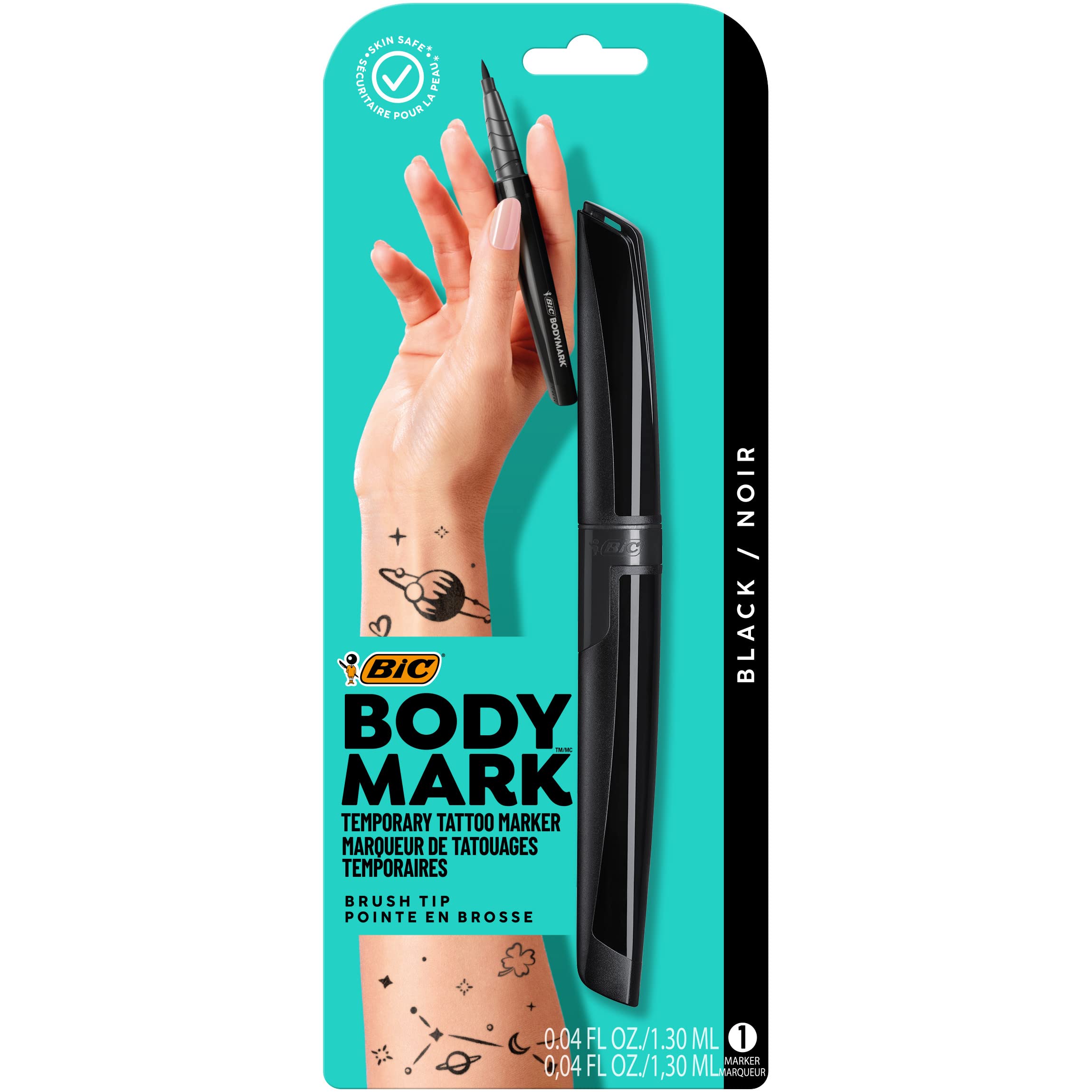 BIC BodyMark Temporary Tattoo Marker, Fine Tip Black