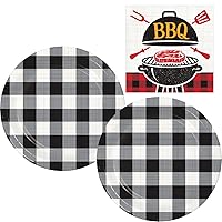 BBQ Party Tableware Supplies | Includes Paper Dessert Plates and Beverage Napkins for 16 People | Fun Summer Backyard Barbecue Themed Bundle