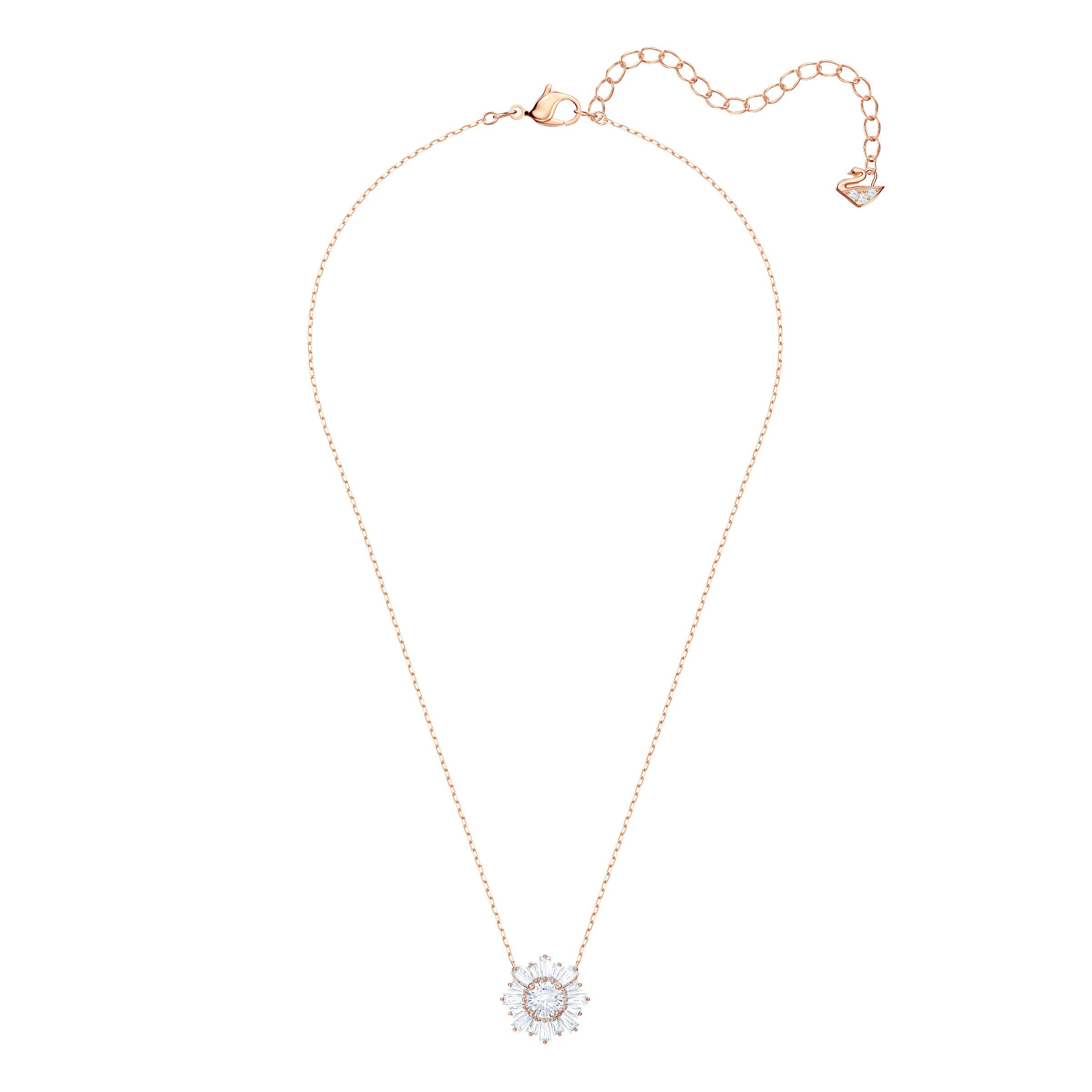 SWAROVSKI Sunshine Necklaces and Earrings Jewelry Collection, Clear Crystals, Pink Crystals, Rose Gold-Tone Finish
