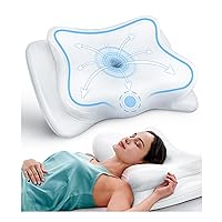 Ease Now Cervical Neck Pillow for Pain Relief, Beauty Sleeping Cooling Pillow for Side Back Stomach Sleeper, Odorless Memory Foam Bed Pillows Deep Sleep,Ergonomic Orthopedic Contour Neck Support