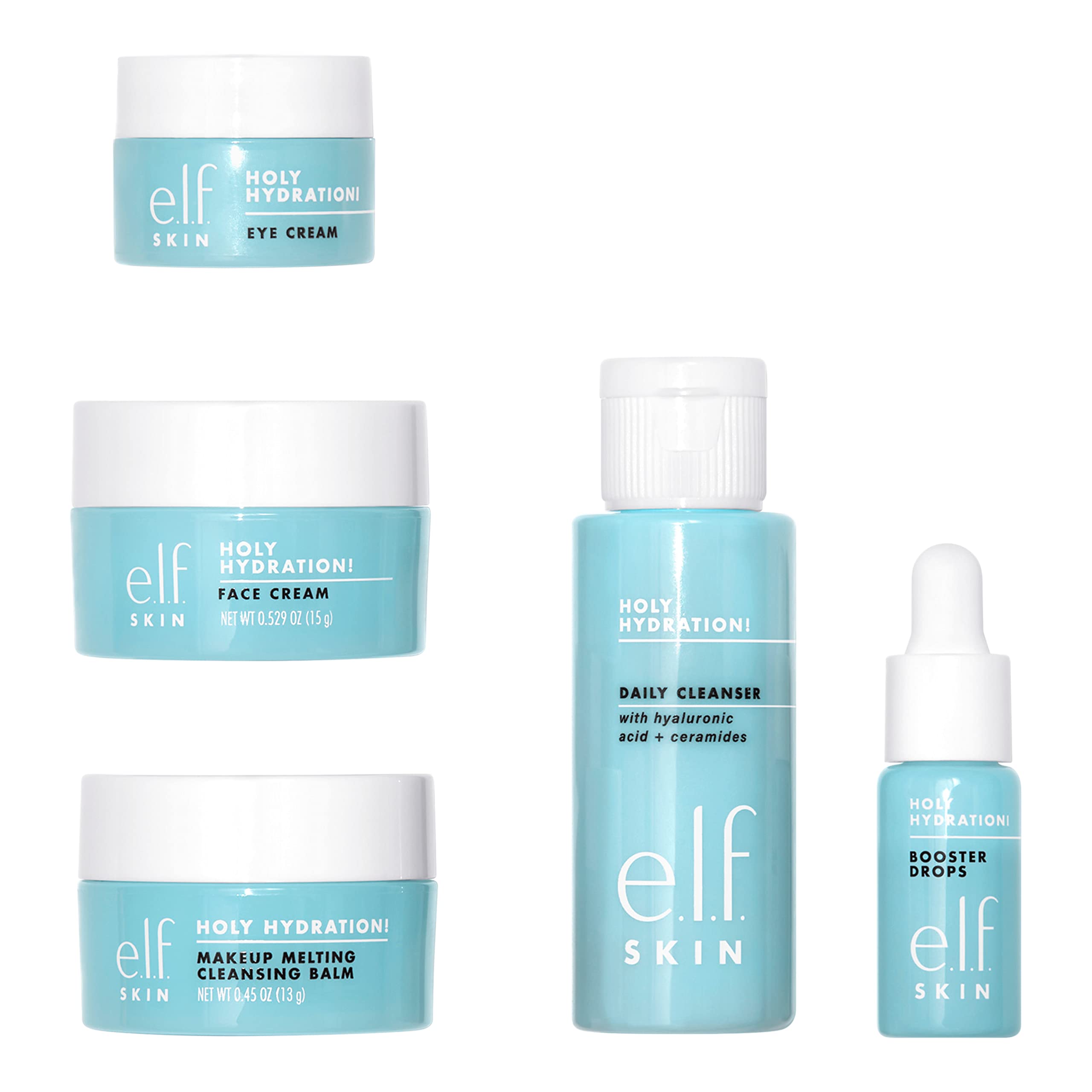 e.l.f.SKIN Hydrated Ever After Skincare Mini Kit, Cleanser, Makeup Remover, Moisturizer & Eye Cream For Hydrating Skin, TSA-friendly Sizes