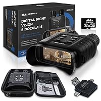 Night Vision Binoculars Infrared Goggles: 20X Optical & 4X Digital Zoom - IR Deer Hunting Accessories, Military Tactical Gear for Adults