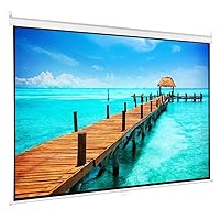 60-84 Inch 16:9 Manual Pull Down Projector Screen Self Locking Matte White Fabric Fiber Glass Movie Screen for Home Theater (Size : 60 inch)