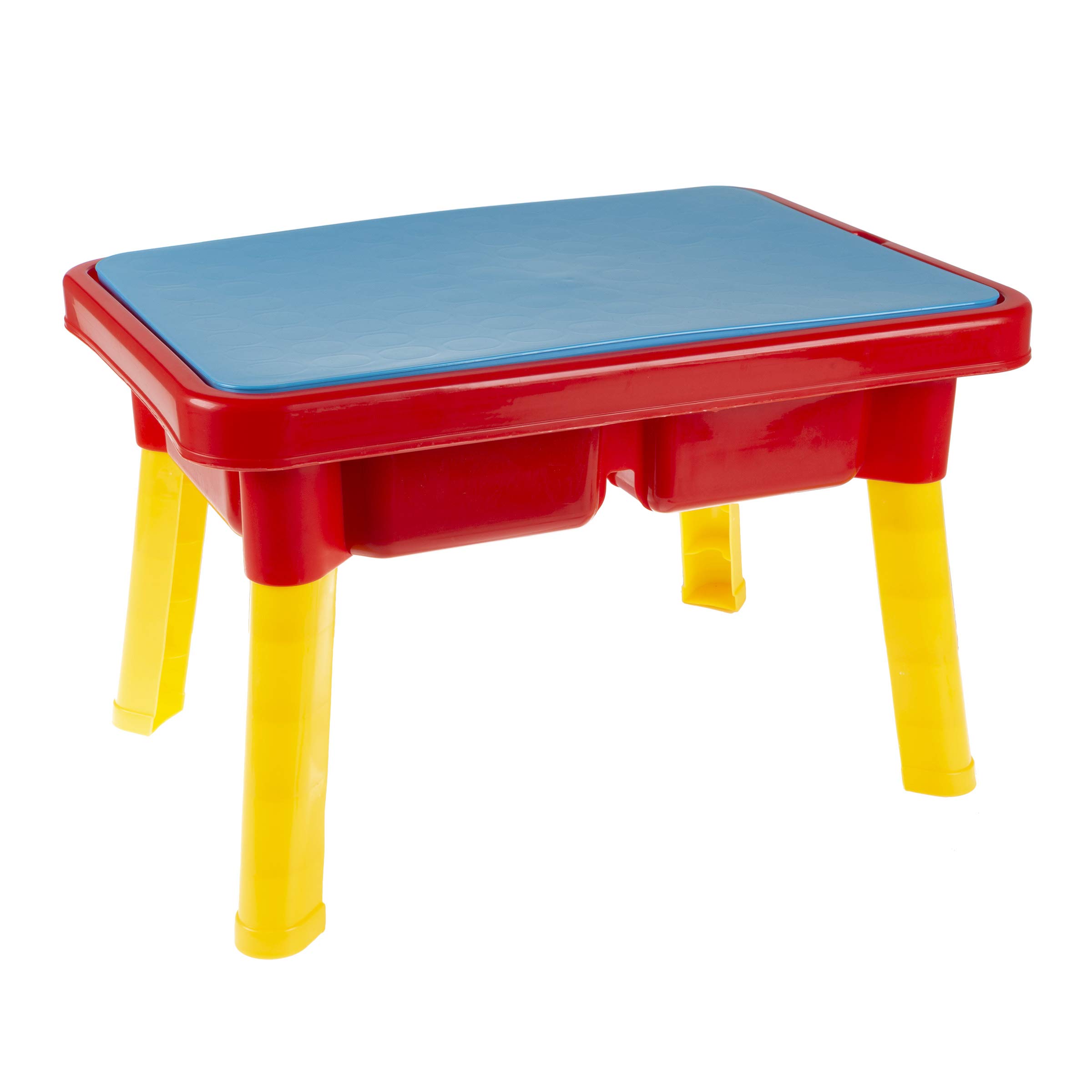 Hey! Play! Water or Sand Sensory Table with Lid and Toys - Portable Covered Activity Playset for The Beach, Backyard or Classroom