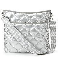 Quilted Crossbody Bag, Puffer Shoulder Bag, Tote Bag with Zipper, Fashion Cotton Quilted Ladies Handbag