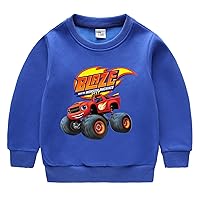 Kids Graphic Hoodie-Blaze and the Monster Machines Fleece Long Sleeve Sweatshirt,Cute Print Pullover Tops