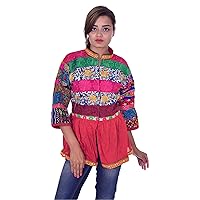 Indian 100% Cotton Jacket Women Banjara Embroidered Work Outwear Red Color
