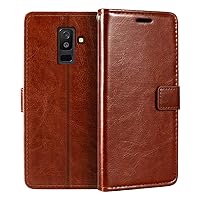 Samsung Galaxy A6 Plus 2018 Wallet Case, Premium PU Leather Magnetic Flip Case Cover with Card Holder and Kickstand for Samsung Galaxy A9 Star Lite