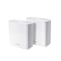 ASUS ZenWiFi AC Whole-Home Tri-Band Mesh System (CT8 2 Pack White) Coverage up to 5,400 sq.ft, AC3000, WiFi, Life-time Free Network Security and Parental Controls, 4X Gigabit Ports, 3 SSIDs