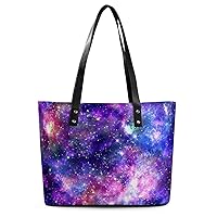 Womens Handbag Galaxy Star Night Leather Tote Bag Top Handle Satchel Bags For Lady