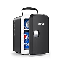 AstroAI Mini Fridge, 4 Liter/6 Can AC/DC Portable Thermoelectric Cooler Refrigerators for Skincare, Beverage, Food, Home, Office and Car, ETL Listed (Black)