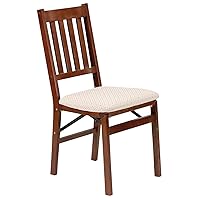 STAKMORE Arts and Craft Folding Chair Cherry Finish, Set of 2, 21.5D x 17W x 35.5H Inch