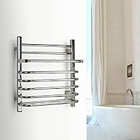 WarmlyYours Warmly Yours Maui Electric Bath Towel Warmer Rack with Integrated Non-Heated Storage Shelf, Polished, Wall mountable, Hardwired, Silver