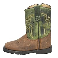 Smoky Mountain Boots Kids Autry Western Boots, Color: Brown Distress/Green Crackle, Size: 5 (3667T-5R)