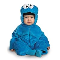 Sesame Street Cookie Monster Deluxe Two-Sided Plush Jumpsuit Costume (12-18 Months), Blue