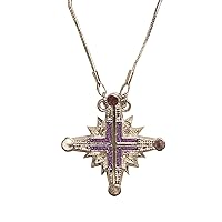 TWO-WAY MAGNETIC BETHLEHEM STAR NECKLACE - 5 COLORS AVAILABLE - GREEN BLUE PINK PURPLE BLACK