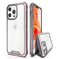 CaseBorne R Compatible with iPhone 13 Pro Max Case - Shockproof Protective Clear, Military Grade 12ft Drop Tested, Durable Aluminum Frame, Anti-Yellowing Technology - Pink