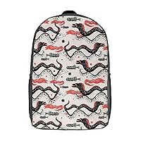 Funny Moray Eels 17 Inches Unisex Laptop Backpack Lightweight Shoulder Bag Travel Daypack