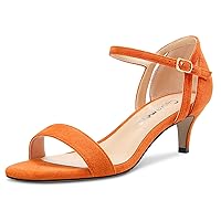 Castamere Women Mid Heel Open Toe Ankle Strap Sandals Wedding Prom 2.0 Inches Heels