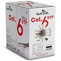 fast Cat. Cat6 Ethernet Cable 1000ft - 23 AWG, CMR, Insulated Solid Bare Copper Wire Cat 6 Cable with Noise Reducing Cross Separator - 550MHZ / 10 Gigabit Speed UTP LAN Cat6 Cable 1000ft - CMR (Black)