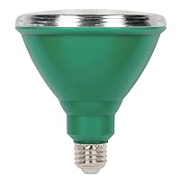 Lighting 3314900 100-Watt Equivalent PAR38 Flood Green Outdoor Weatherproof LED Light Bulb with Medium Base, Single Green 33149