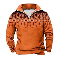 Mens Long Sleeve Polo Shirts Casual Loose Fit Pullover Quarter Zip Sweatshirts Solid Color Lightweight Tops