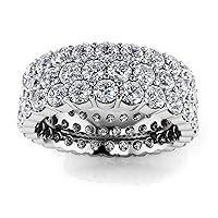 5.25 ct Ladies Round Cut Diamond Eternity Wedding Band Ring (Color G Clarity SI1) Platinum