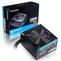 650W Power Supply 80 Plus Bronze Certified Fixed Cable Non-Modular ATX PSU Active PFC SLI Crossfire Ready Gaming PC Computer Power Supplies, PS 650BF