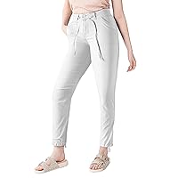 Ma Croix Girls Slim Comfort Fit Linen Look Pants with Double Needle Stitching Active Casual