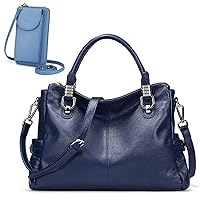 S-ZONE Women Genuine Leather Handbag Shoulder Purse Satchel Tote RFID Blocking PU Leather Crossbody Phone Bag Purse