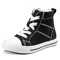K KomForme Kids Sneakers for Boys and Girls Toddler Canvas High Top Walking Causal Shoes with Zipper