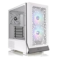 Thermaltake Ceres 300 Snow Edition Mid Tower E-ATX Computer Case with Tempered Glass Side Panel; 2xCT140 ARGB Fan Preinstalled; Rotational PCIe Slots; CA-1Y2-00M6WN-00; 3 Years Warranty