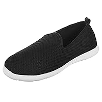 isotoner Zenz Mens Slip-On Slippers, Lightweight Knit Loafers with A Soft Microterry Lining