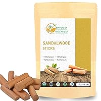 Sandalwood Sticks Natural Chandan Ki Lakdi Sacred Sandalwood Sticks: Aromatic Bliss Spiritual Serenity Incense Havan, Holy Sticks, Mediation Yoga Pooja Tikka 3-4 inch Sticks 3.5 oz