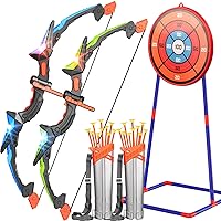 2 Pack Bow and Arrow for Kids, Bow and Arrow Set Toys for 5 6 7 8 9 10 11 12 13 14 Year Old Kids Boys Girl, LED Light Up Archery Set, Kids Indoor Outdoor Games Toys, Christmas Birthday Gifts