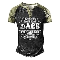 Mens Shirt,Short Sleeve Plus Size Short Sleeve Graphic and Embroidered Casual Fashion T-Shirt Printed Tee Top 2024