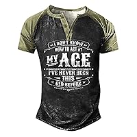 Men's T-Shirts,Mens T Shirt Letter Printing Hneley Shirts Short Sleeve T-Shirts Casual Tops Summer Retro Golf Tee