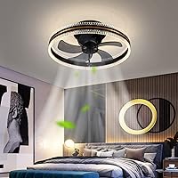 Ceiling Fan with Lighting and Remote Control Quiet LED Fan Ceiling Light Wind Speed Dimmable 40 W Fan Ceiling Lamp Fan for Dining Room Living Room Bedroom Children's Room