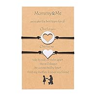 Mother Daughter Bracelets Set for 2 Mommy and Me Matching Heart Wish Bracelets Jewelry Gift for Mom Daughter