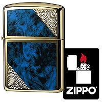 162GW-BLM Windproof Brass Double Sided Venetian Lighter Armor with Special Sticker Gold