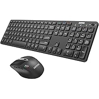 Arteck Universal Multi-Device Bluetooth Keyboard and Mouse Full Size Wireless Bluetooth Keyboard and Ergonomic Mouse Set for Windows, iOS, Android, Computer Desktop PC Laptop iPad Tablet Smartphone