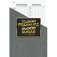 Blood Pressure Blood Sugar Log Book: Over 2 Years Diabetes, Glucose/ Medication Notebook, Heart Rate Monitor Journal, Handy Size Health Record ... Checker Diary For Men, Women, Elderly, Adults