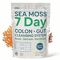 Sea Moss 7 Day Colon & Gut Cleanse | Detox, Gut Cleanse and Intestinal Support for Women & Men | Psyllium Husk, Sea Moss Powder, Senna Powder| 14 oz Drink Mix | Pineapple Flavor